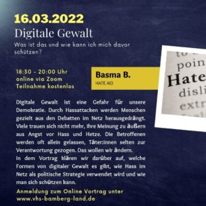 Read more about the article 16.03.2022 – Vortrag: Digitale Gewalt